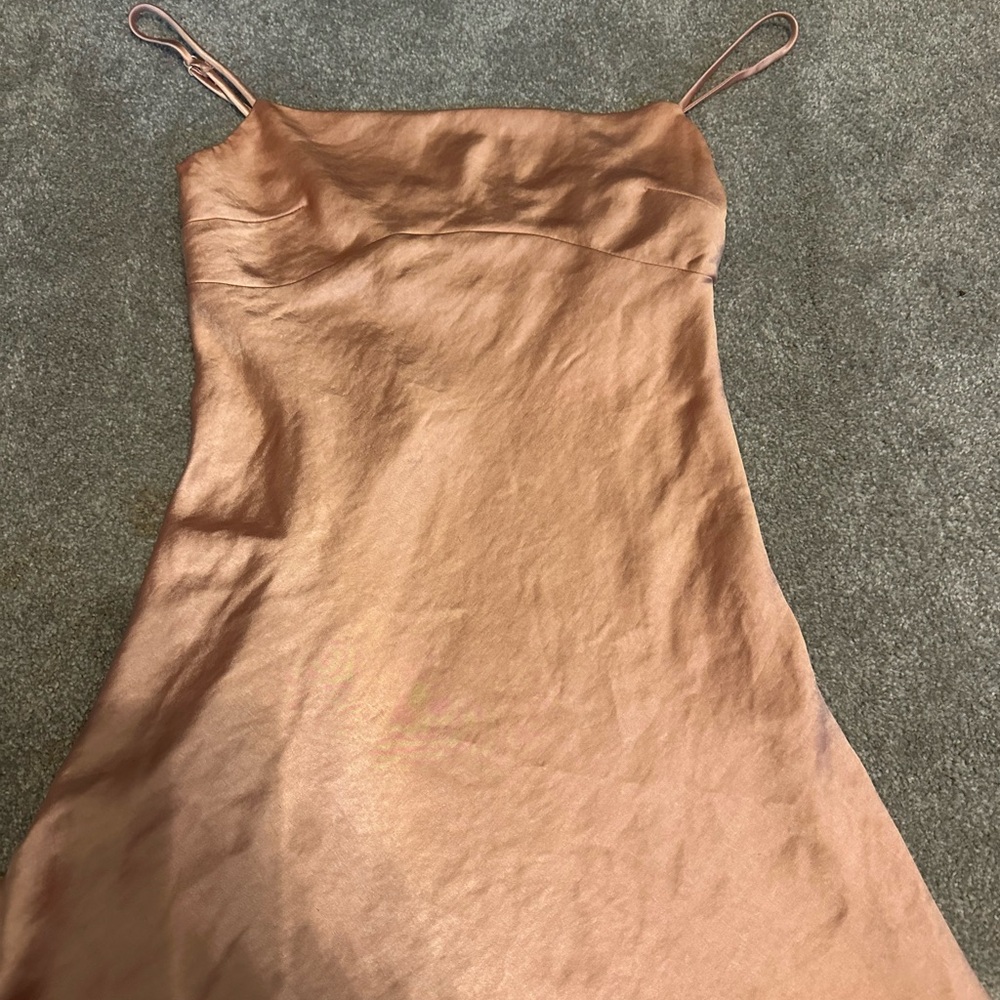 Princess Polly Satin Mini Dress in Copper
